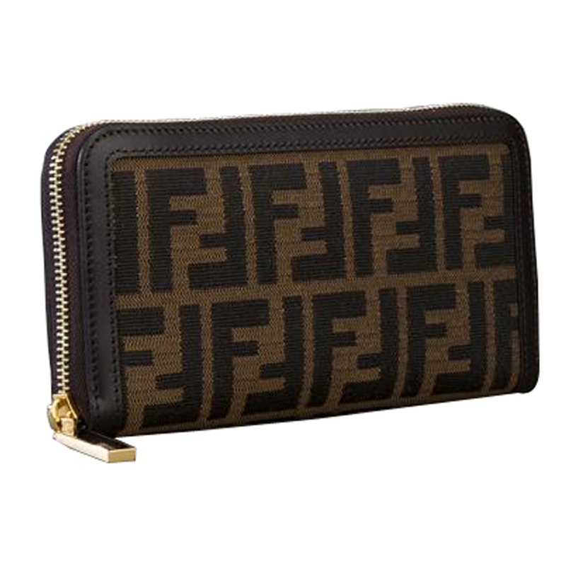 fendi 芬迪 女士经典标志印花拉链钱包 棕色 8m0299 g1e f0xyy图片