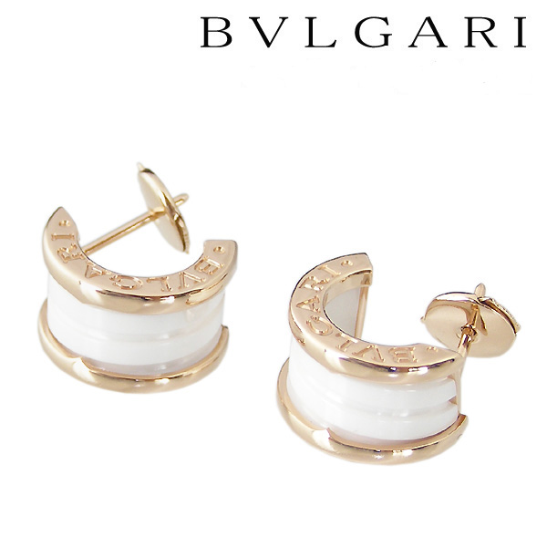 bvlgari/宝格丽-b.zero1白色陶瓷玫瑰金耳环or855943