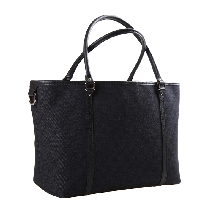 gucci古奇 新款 黑色帆布女士单肩手提包