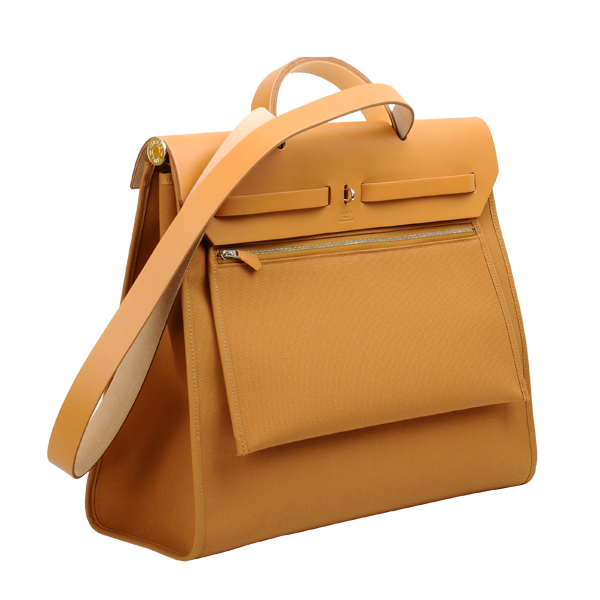 hermes(爱马仕)土黄色帆布两用包
