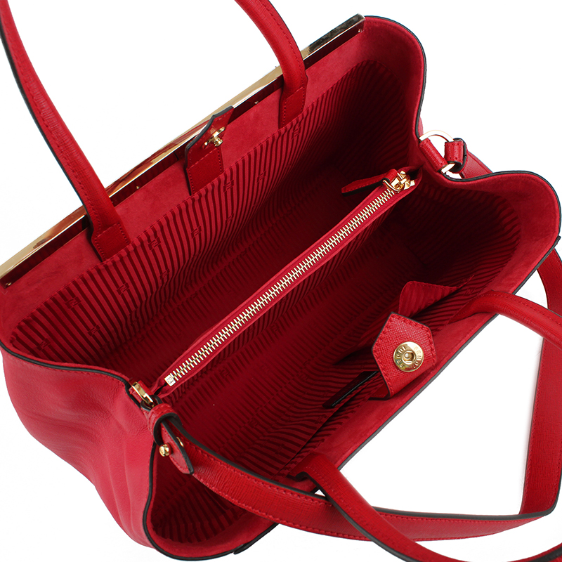 fendi/芬迪女款牛皮红色手提/肩背包 8bh250